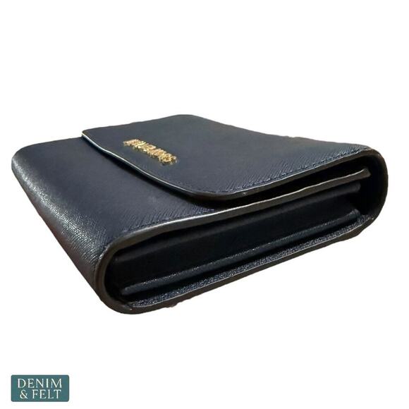 Michael Kors Navy Blue Saffiano Leather Wallet with Gold Hardware Classic - Picture 5 of 10